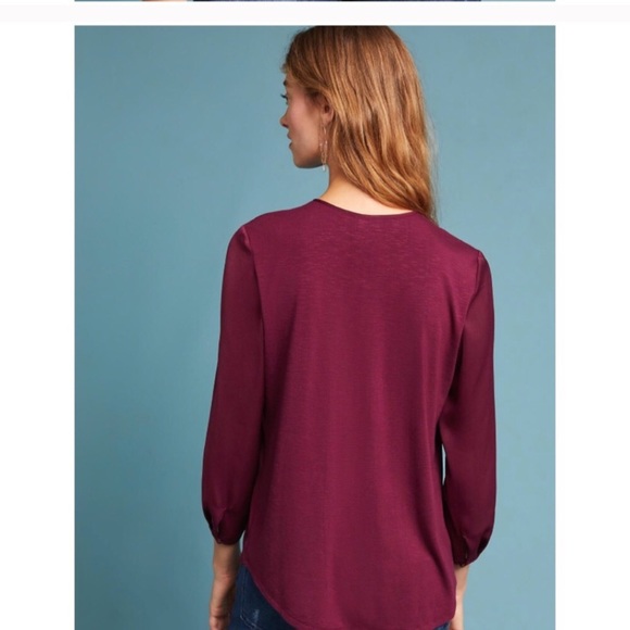 NWT Anthropologie Woven Tuxedo Shirt Size M - Picture 3 of 6